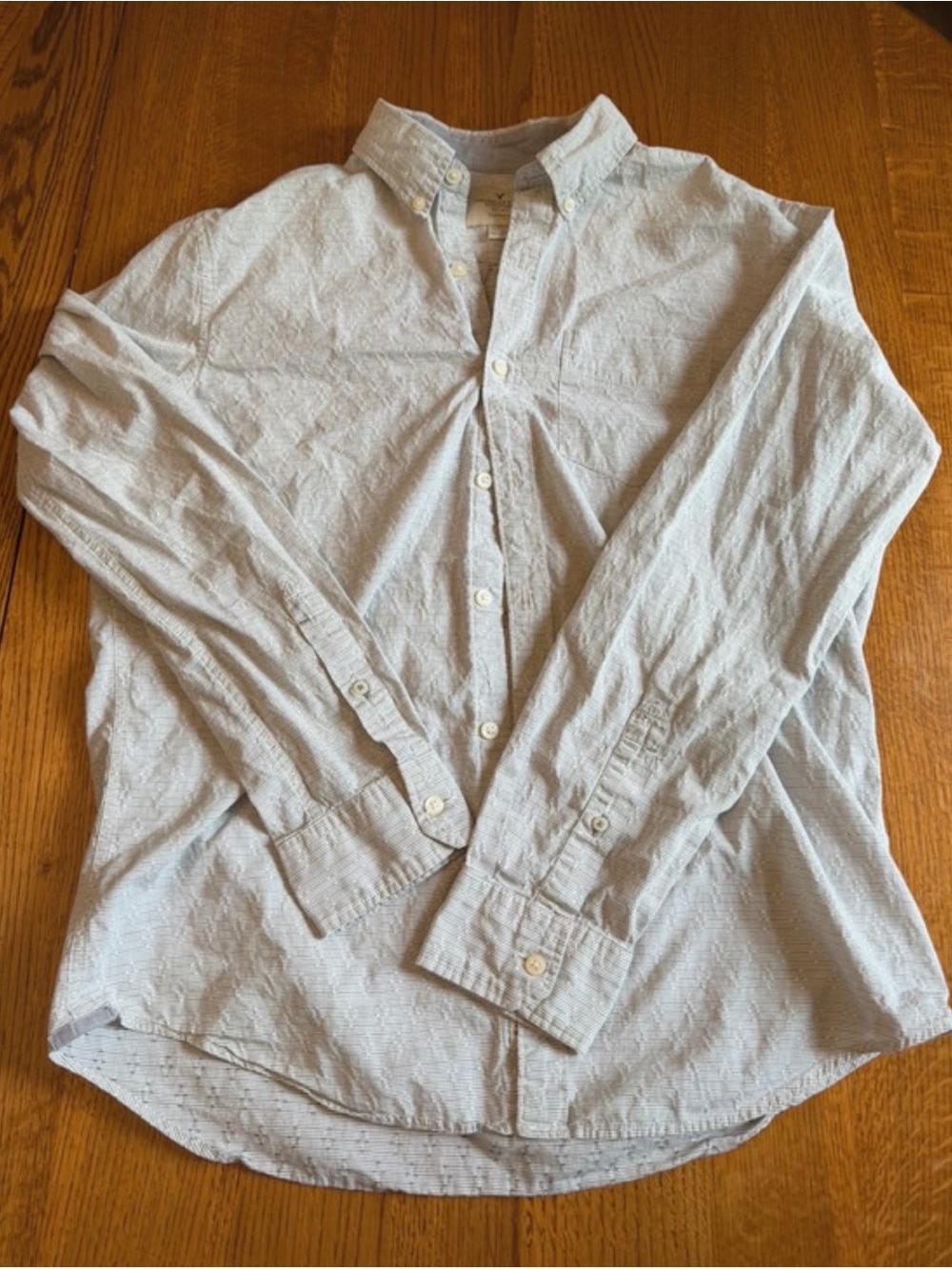 American Eagle Outfitters Light Blue Button-Down Long Sleeve Shirt